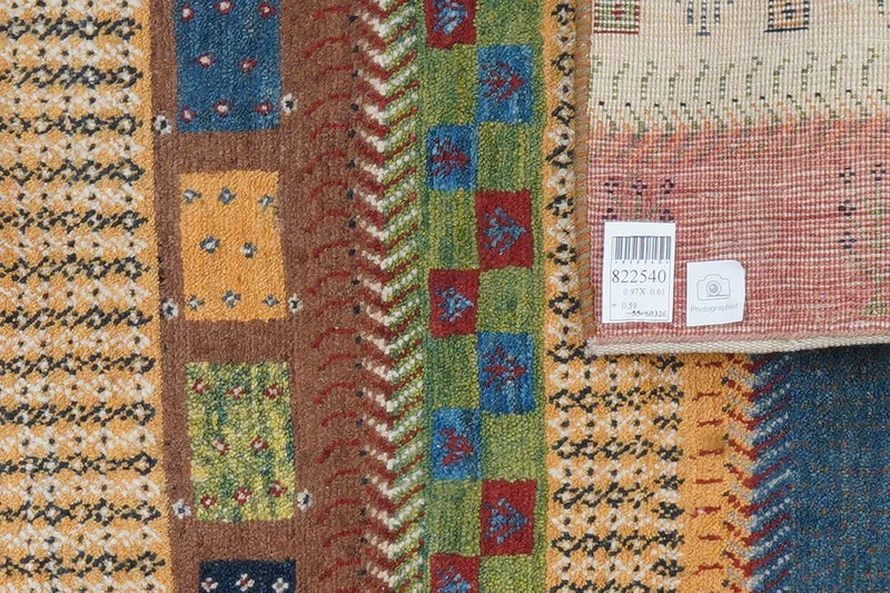 Gabbeh Sonnat · Handgeknüpft – Bunt, 97x61 cm