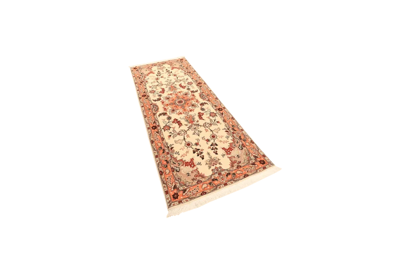 Tabriz 50 Raj · Handgeknüpft – Beige, 205x81 cm