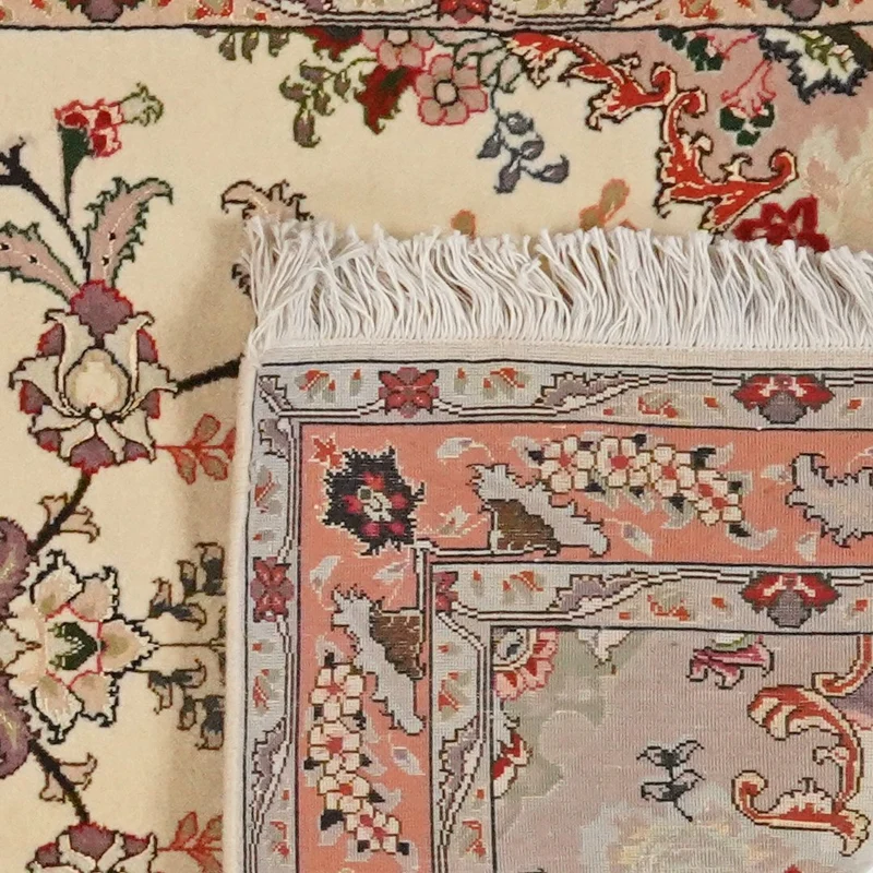 Tabriz 50 Raj · Handgeknüpft – Beige, 205x81 cm