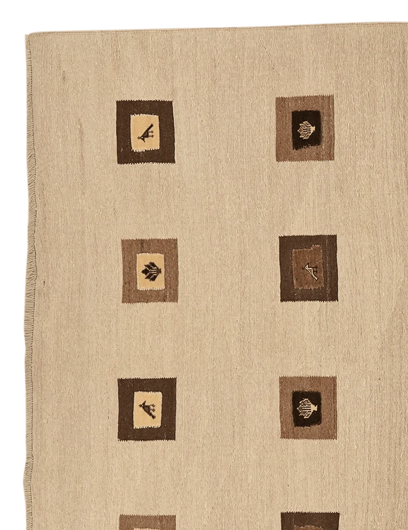 Kelim Gashgai · Handgewebt – Beige, 294x205 cm