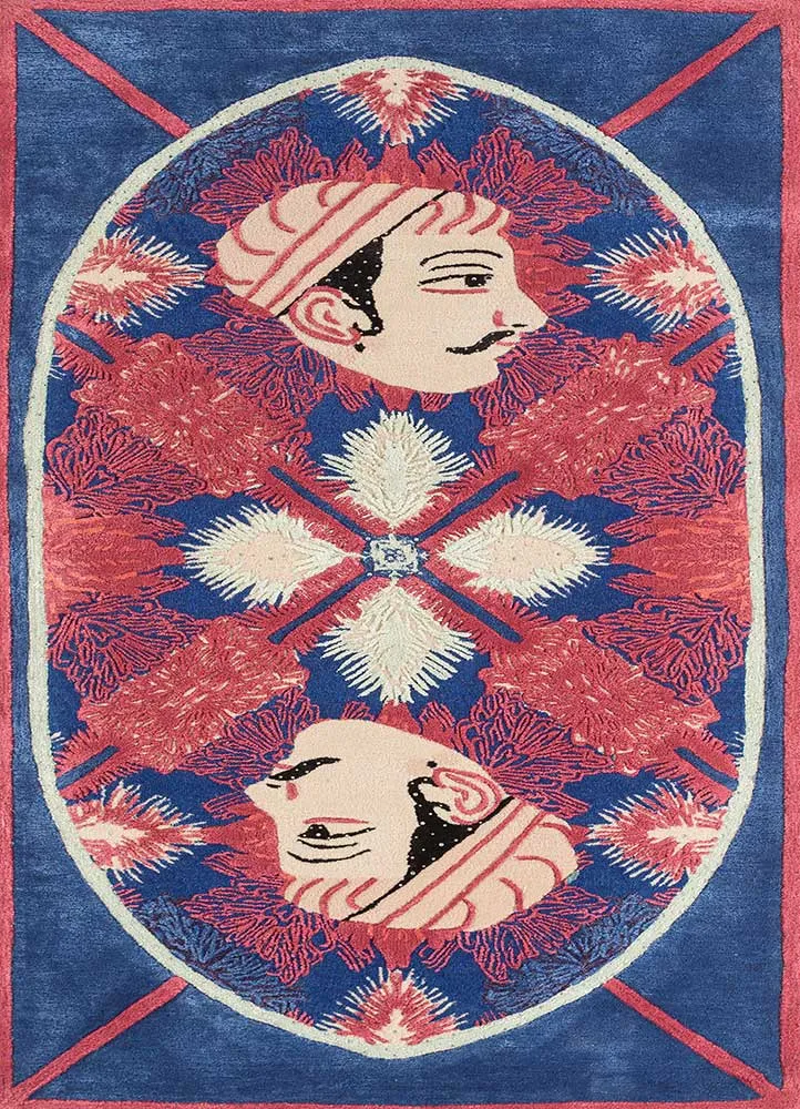 Wollteppich - 120 x 240 cm - blau