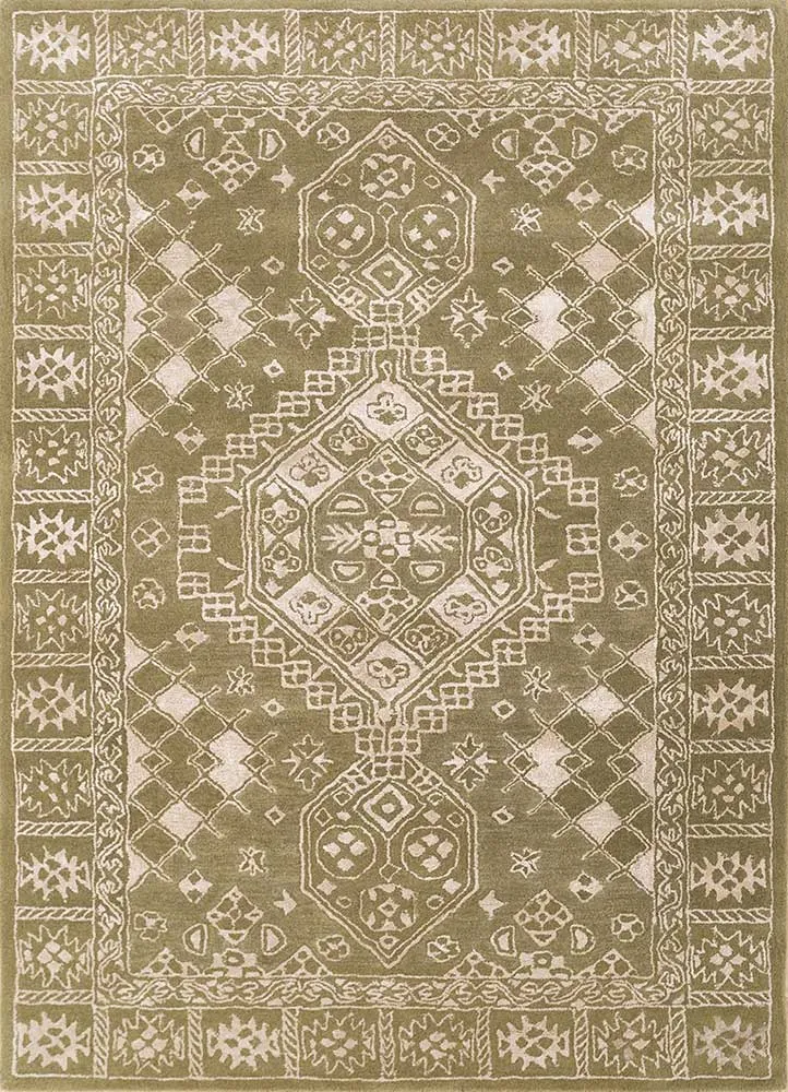 Wollteppich - 150 x 240 cm - olivgrün