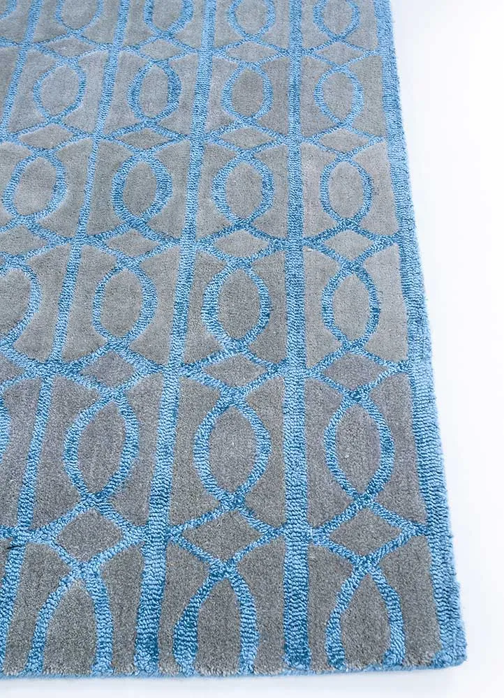 Wollteppich - 120 x 180 cm - seeblau