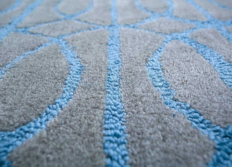 Wollteppich - 120 x 180 cm - seeblau