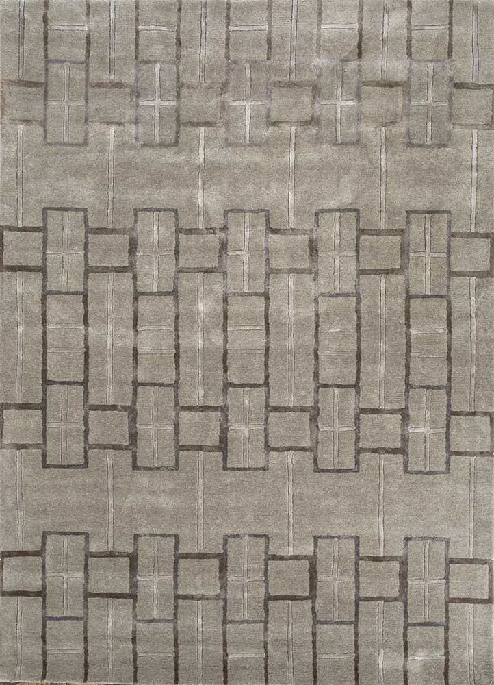 Wollteppich - 180 x 270 cm - silber