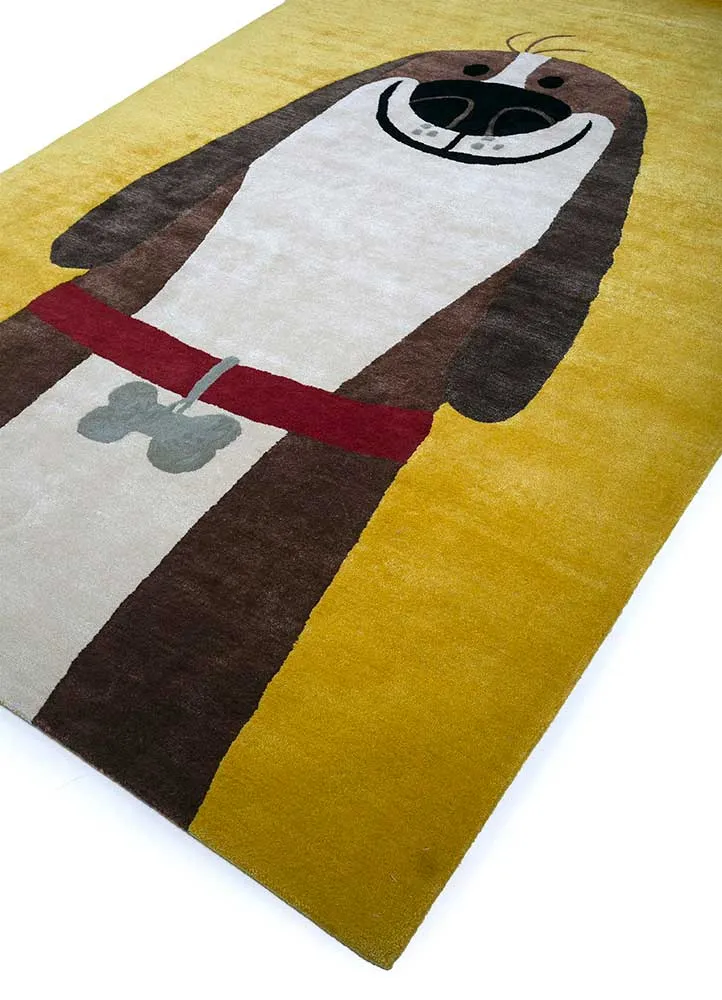 Wollteppich - 180 x 270 cm - gold