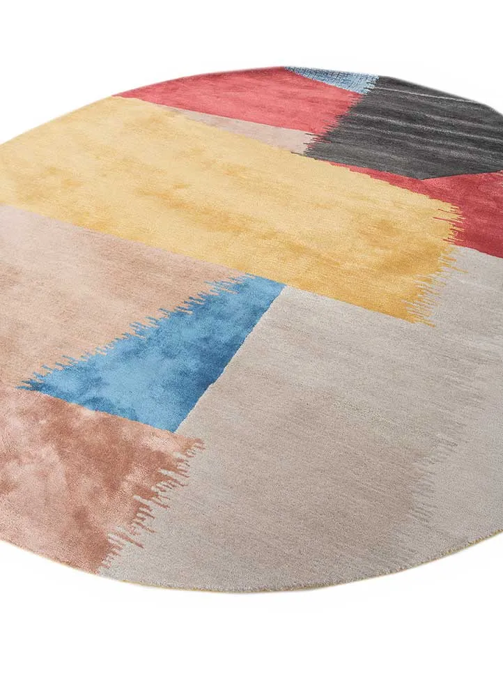 Wollteppich rund - 240 x 240 cm - gold