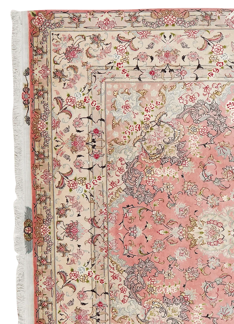 Tabriz 50 Raj · Handgeknüpft – Rosa, 347x245 cm
