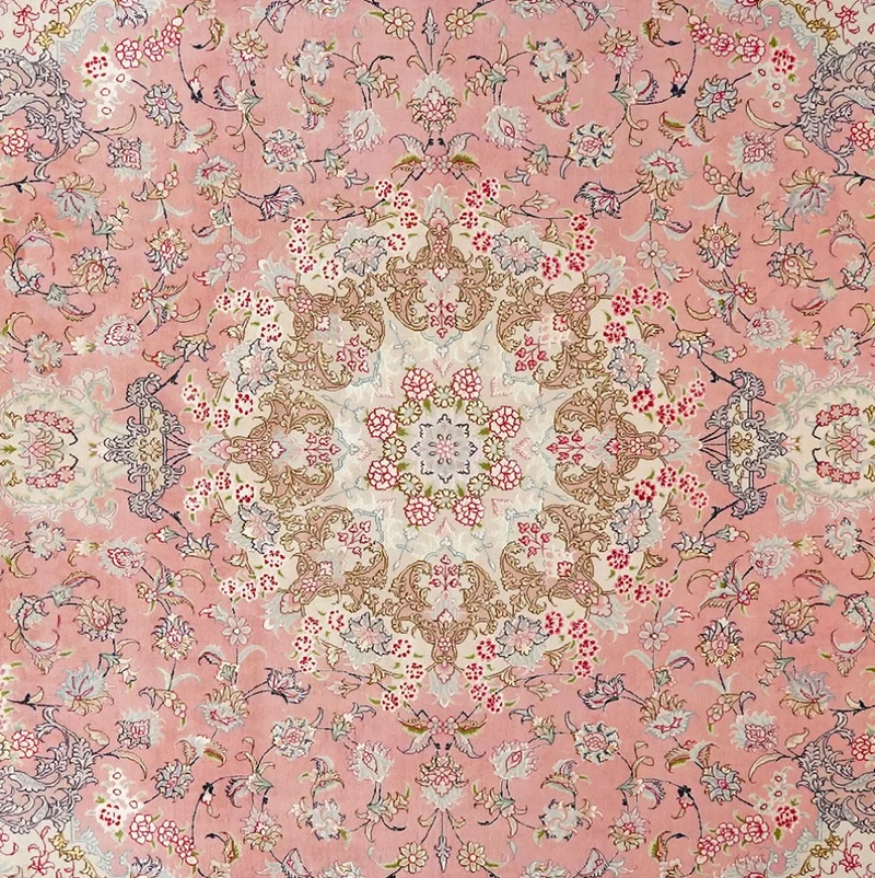 Tabriz 50 Raj · Handgeknüpft – Rosa, 347x245 cm