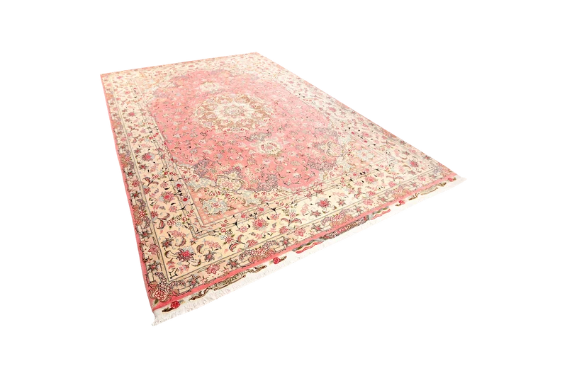 Tabriz 50 Raj · Handgeknüpft – Rosa, 347x245 cm