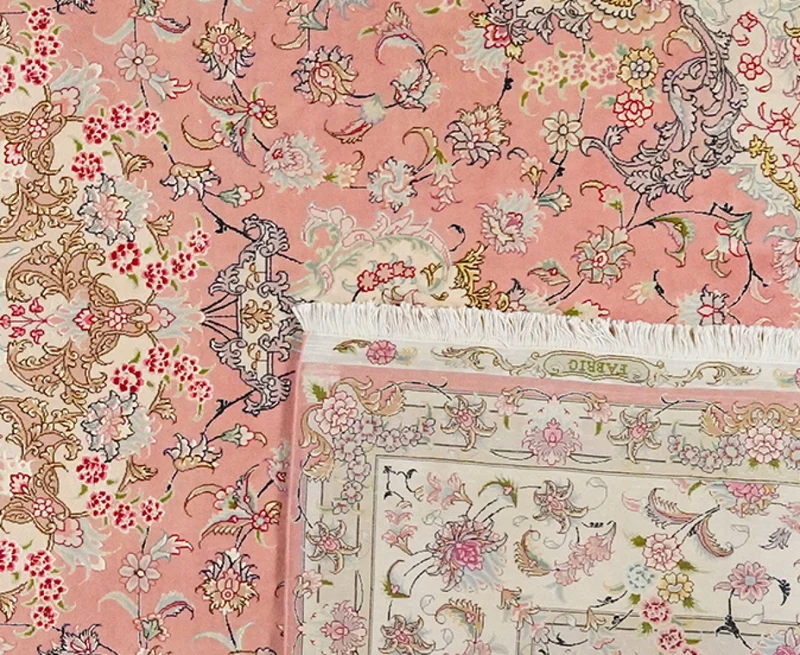Tabriz 50 Raj · Handgeknüpft – Rosa, 347x245 cm