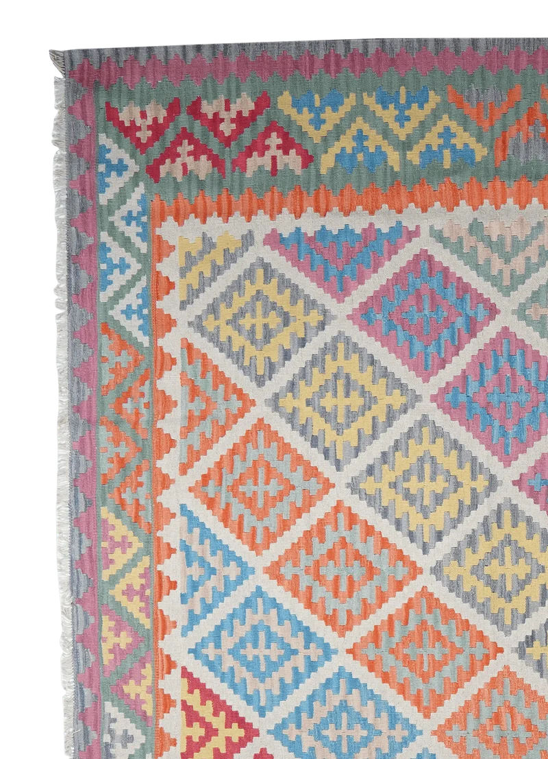 Kelim Gashgai · Handgewebt – Beige, 383x308 cm
