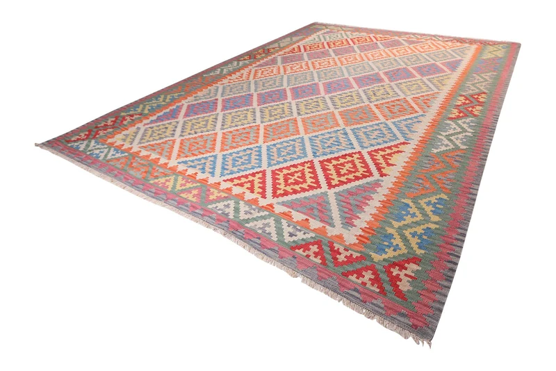 Kelim Gashgai · Handgewebt – Beige, 383x308 cm