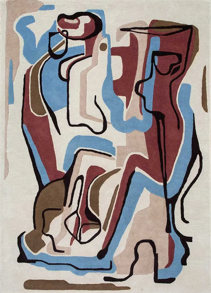 Wollteppich - 60 x 90 cm - mehrfarbig