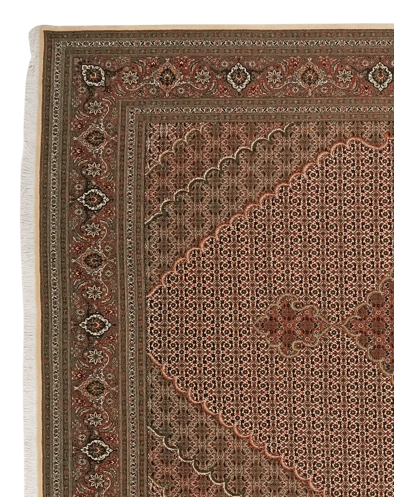 Tabriz 50 Raj · Handgeknüpft – Braun, 302x206 cm
