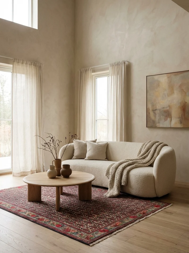 Senneh · Handgeknüpft – Beige, 196x136 cm