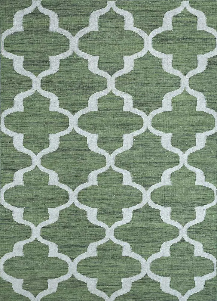 Wollteppich - 150 x 240 cm - dunkelgrün