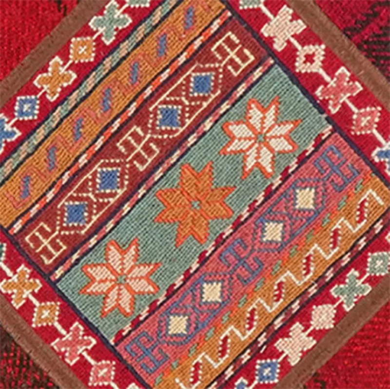 Kelim Pouf · Handgefertigt – Bunt, 47x47 cm
