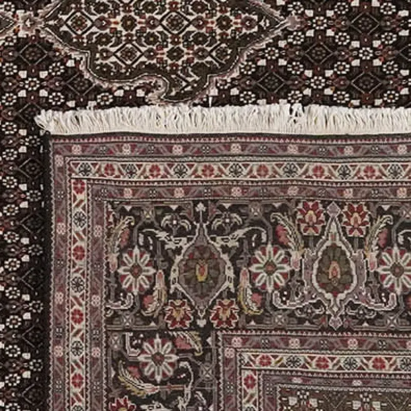Tabriz 40 Raj · Handgeknüpft – Schwarz, 358x252 cm