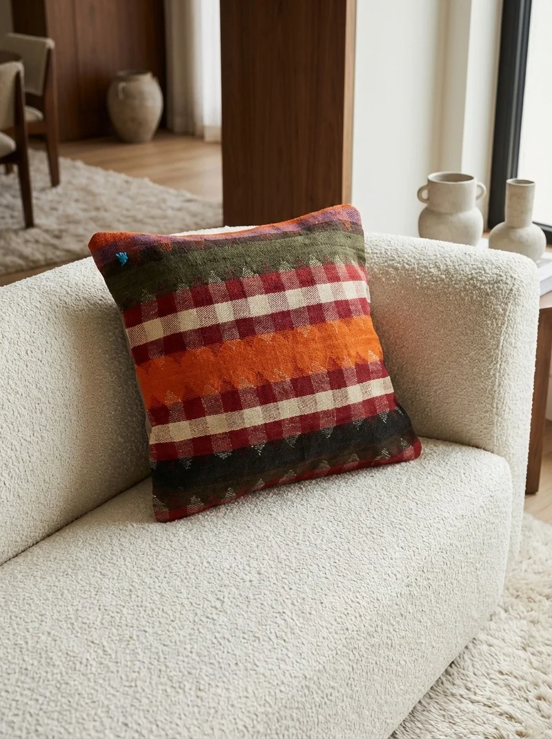 Kelim Kissen · Handgefertigt – Bunt, 65x65 cm