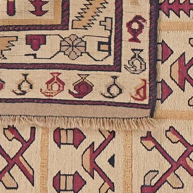 Kelim Belutch · Handgewebt – Beige, 168x139 cm