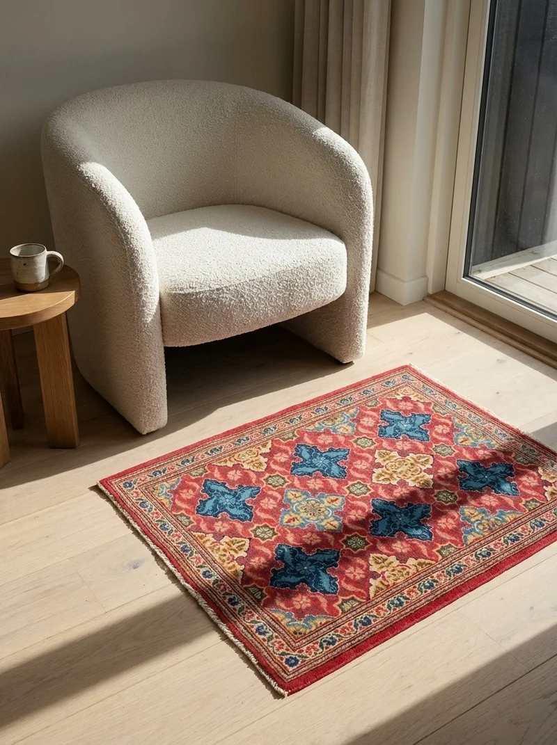 Kashan · Handgeknüpft – Rot, 82x68 cm