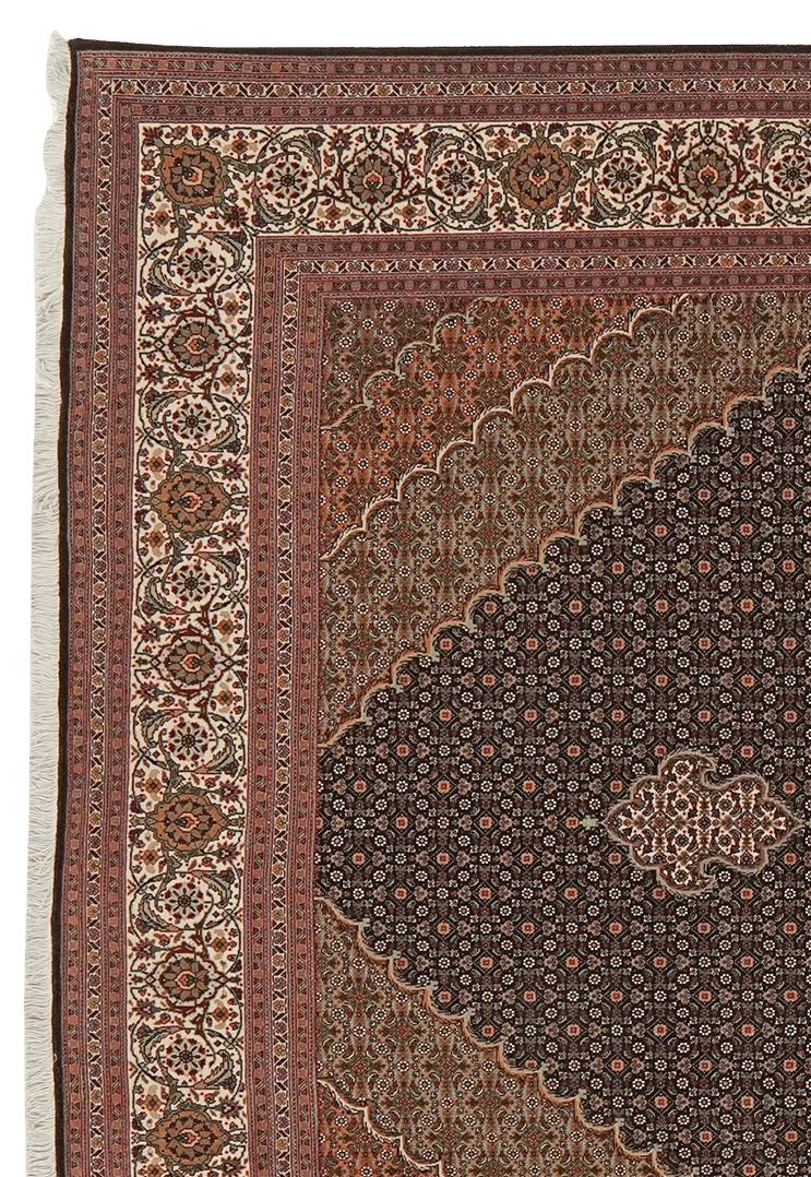 Tabriz 50 Raj · Handgeknüpft – Schwarz, 309x202 cm