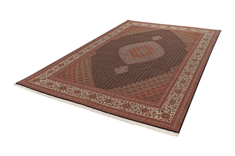 Tabriz 50 Raj · Handgeknüpft – Schwarz, 309x202 cm