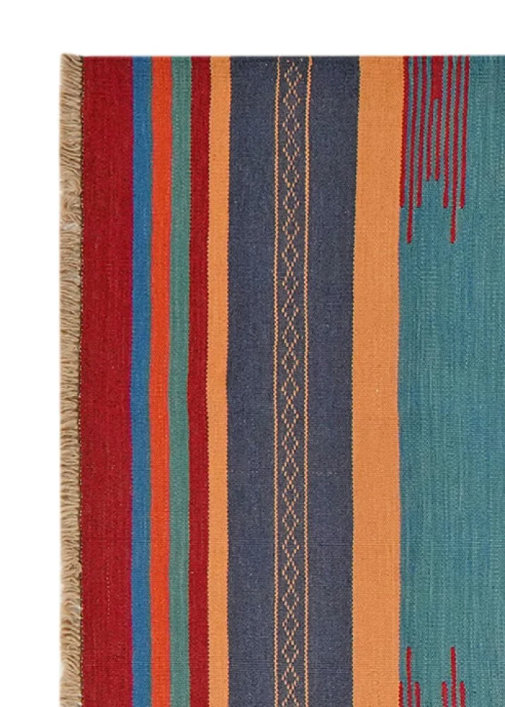 Kelim Gashgai · Handgewebt – Blau, 250x101 cm