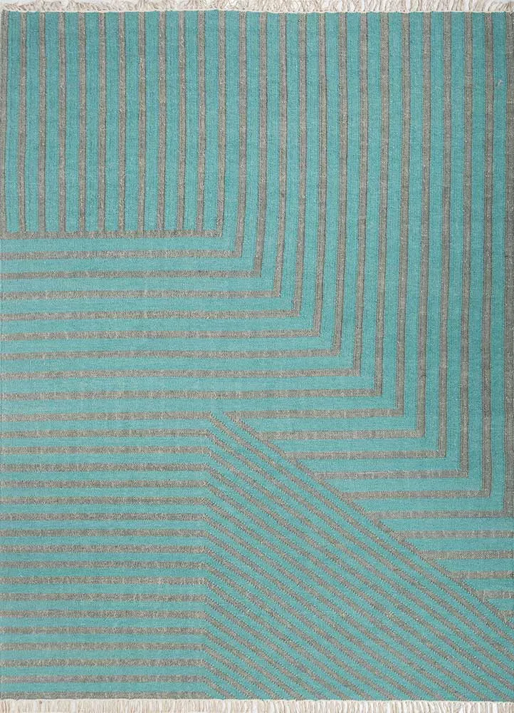 Wollteppich - 180 x 270 cm - türkis