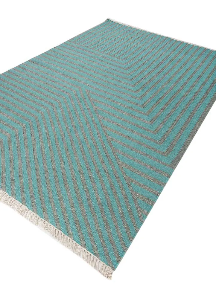 Wollteppich - 180 x 270 cm - türkis