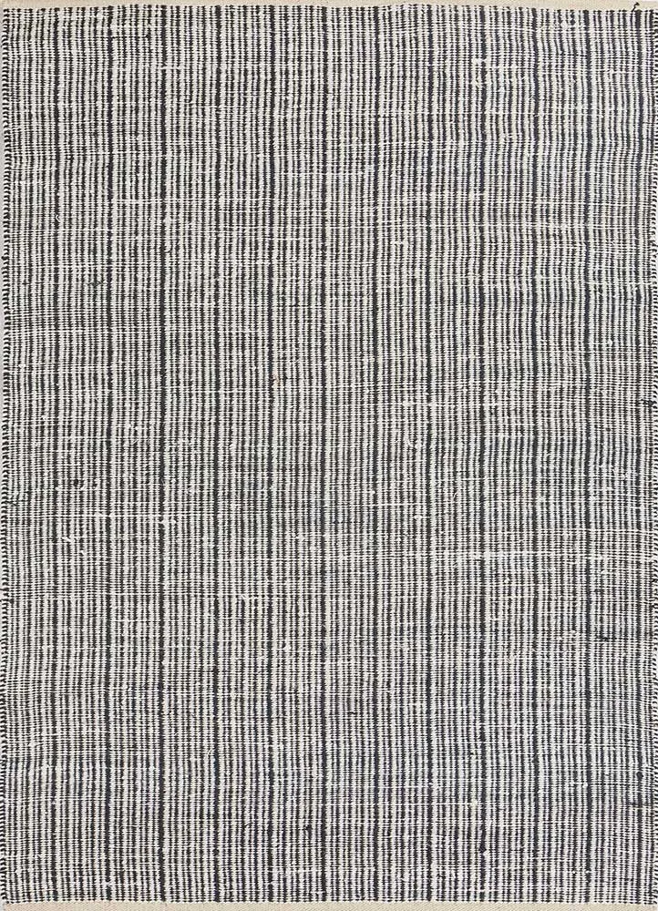 Juteteppich - 150 x 240 cm - schwarz-weiß