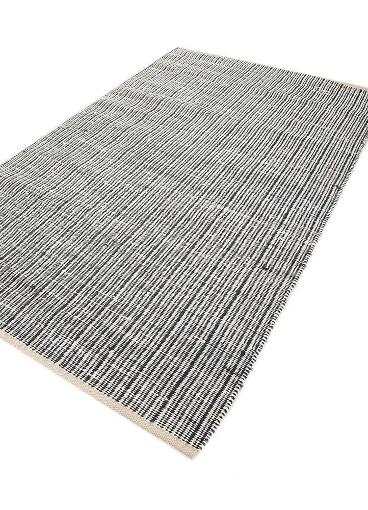 Juteteppich - 150 x 240 cm - schwarz-weiß