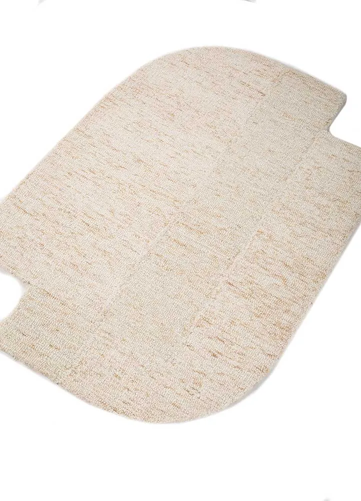 Wollteppich - 60 x 90 cm - hellbeige