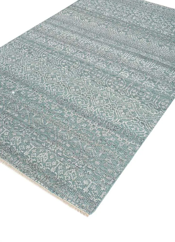 Viskose Teppich - 150 x 240 cm - hellblau