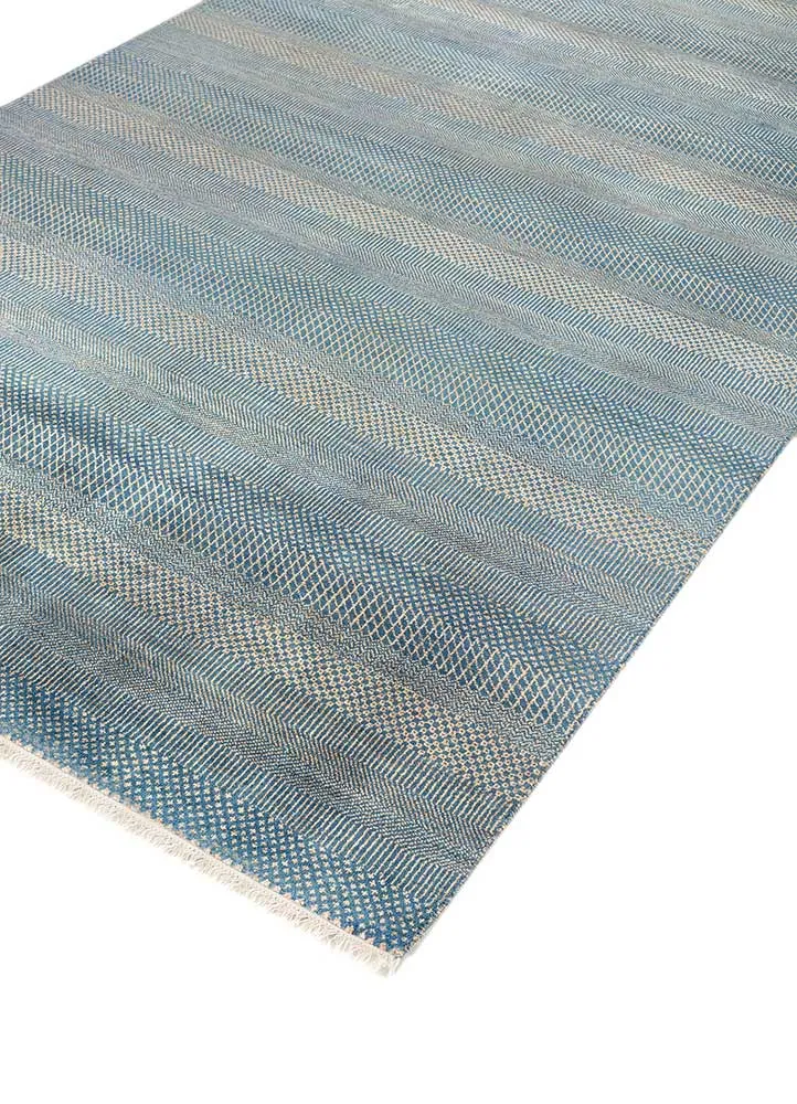 Wollteppich - 180 x 270 cm - seeblau