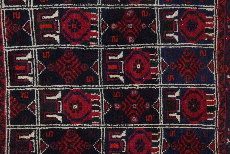 Gashgai · Handgeknüpft – Blau, 75x73 cm