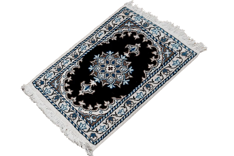 Nain 12La · Handgeknüpft – Blau, 62x40 cm