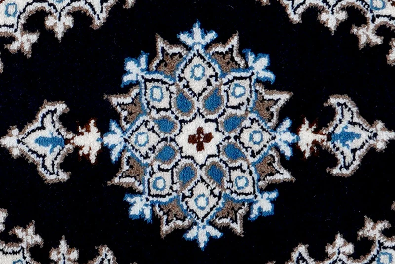 Nain 12La · Handgeknüpft – Blau, 62x40 cm