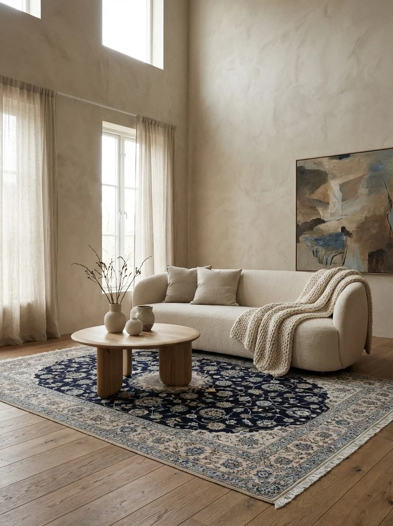 Nain 6La · Handgeknüpft – Blau, 241x166 cm