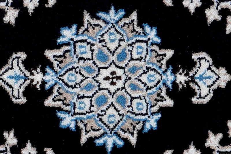 Nain 12La · Handgeknüpft – Blau, 58x40 cm