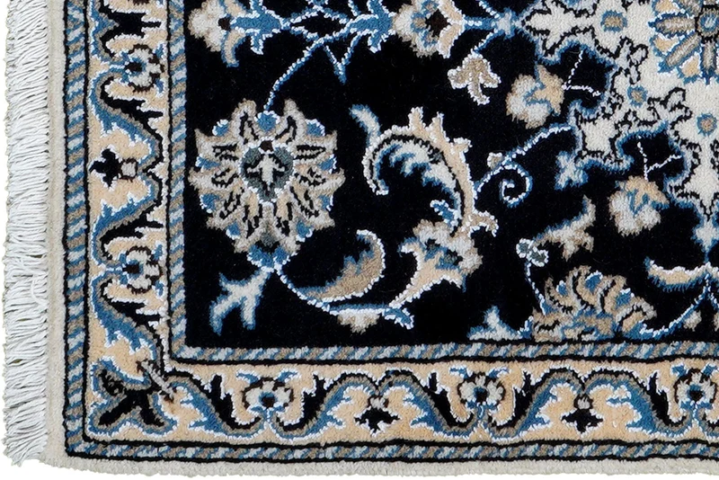 Nain 12La · Handgeknüpft – Blau, 87x58 cm
