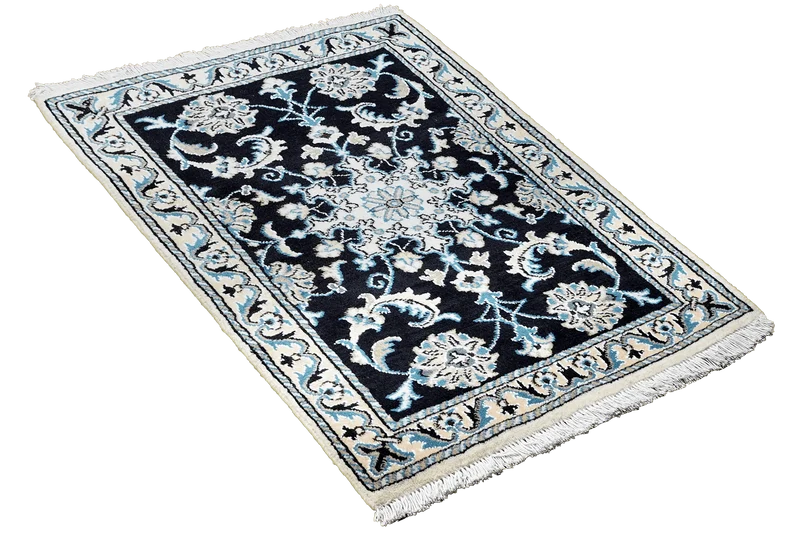 Nain 12La · Handgeknüpft – Blau, 87x58 cm