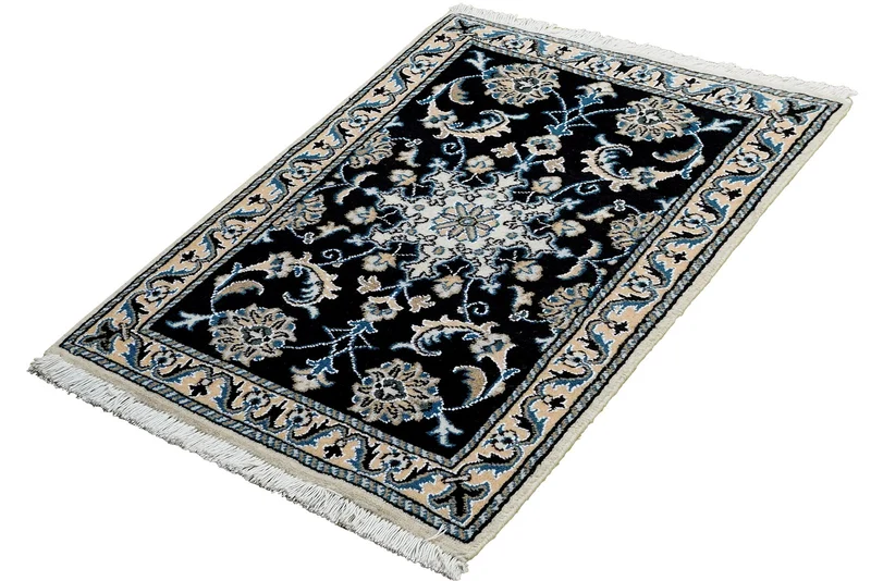 Nain 12La · Handgeknüpft – Blau, 87x58 cm