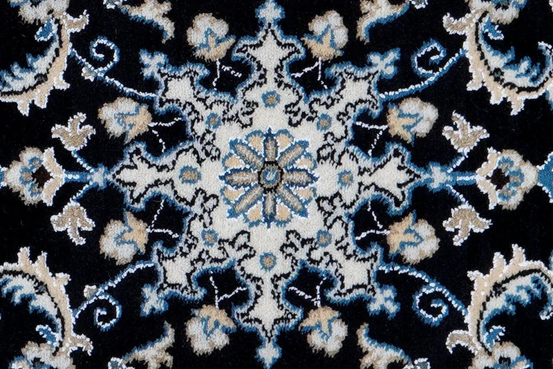 Nain 12La · Handgeknüpft – Blau, 87x58 cm