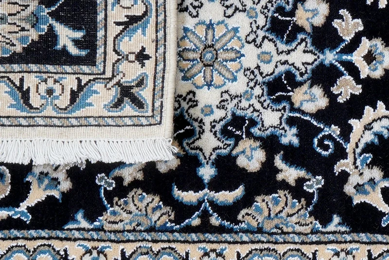 Nain 12La · Handgeknüpft – Blau, 87x58 cm