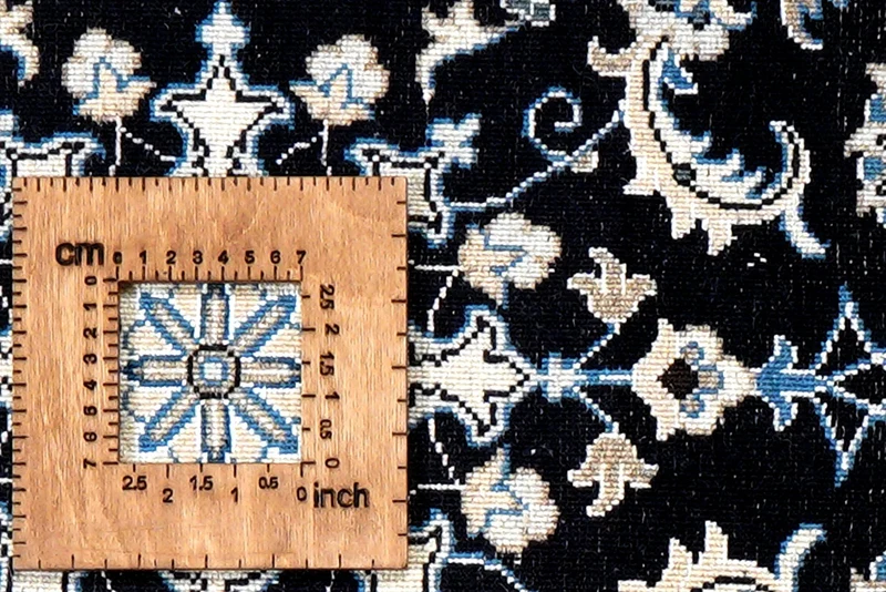 Nain 12La · Handgeknüpft – Blau, 87x58 cm
