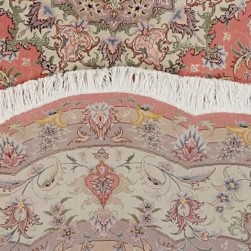 Tabriz Round · Handgeknüpft – Beige, 246x246 cm