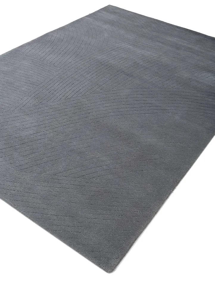 Wollteppich - 165 x 233 cm - dunkelgrau