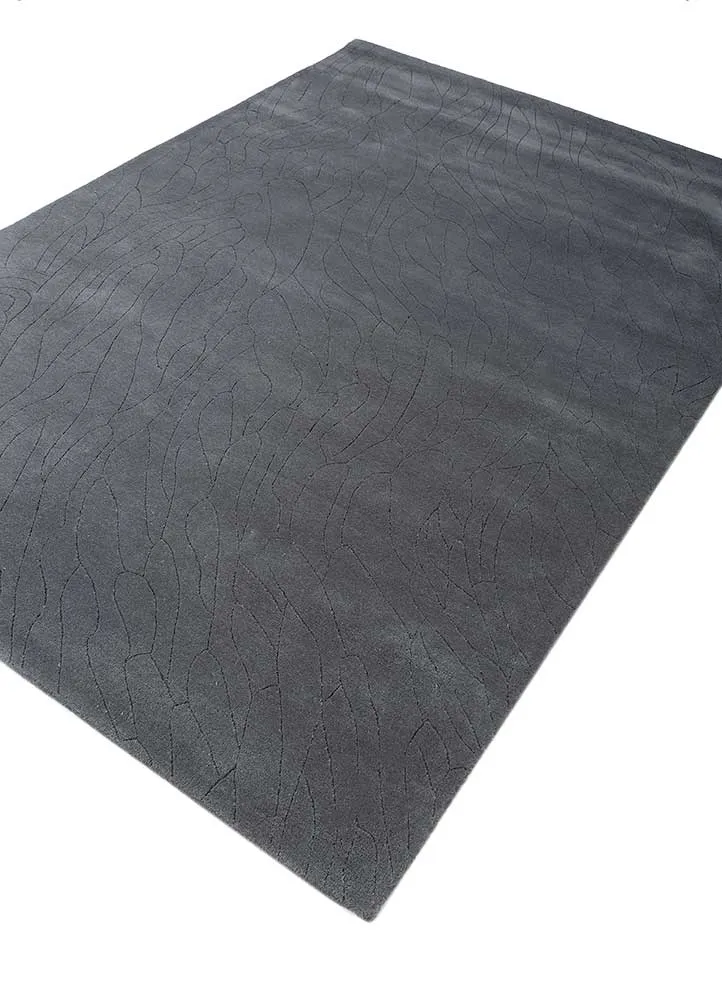 Wollteppich - 165 x 233 cm - dunkelgrau